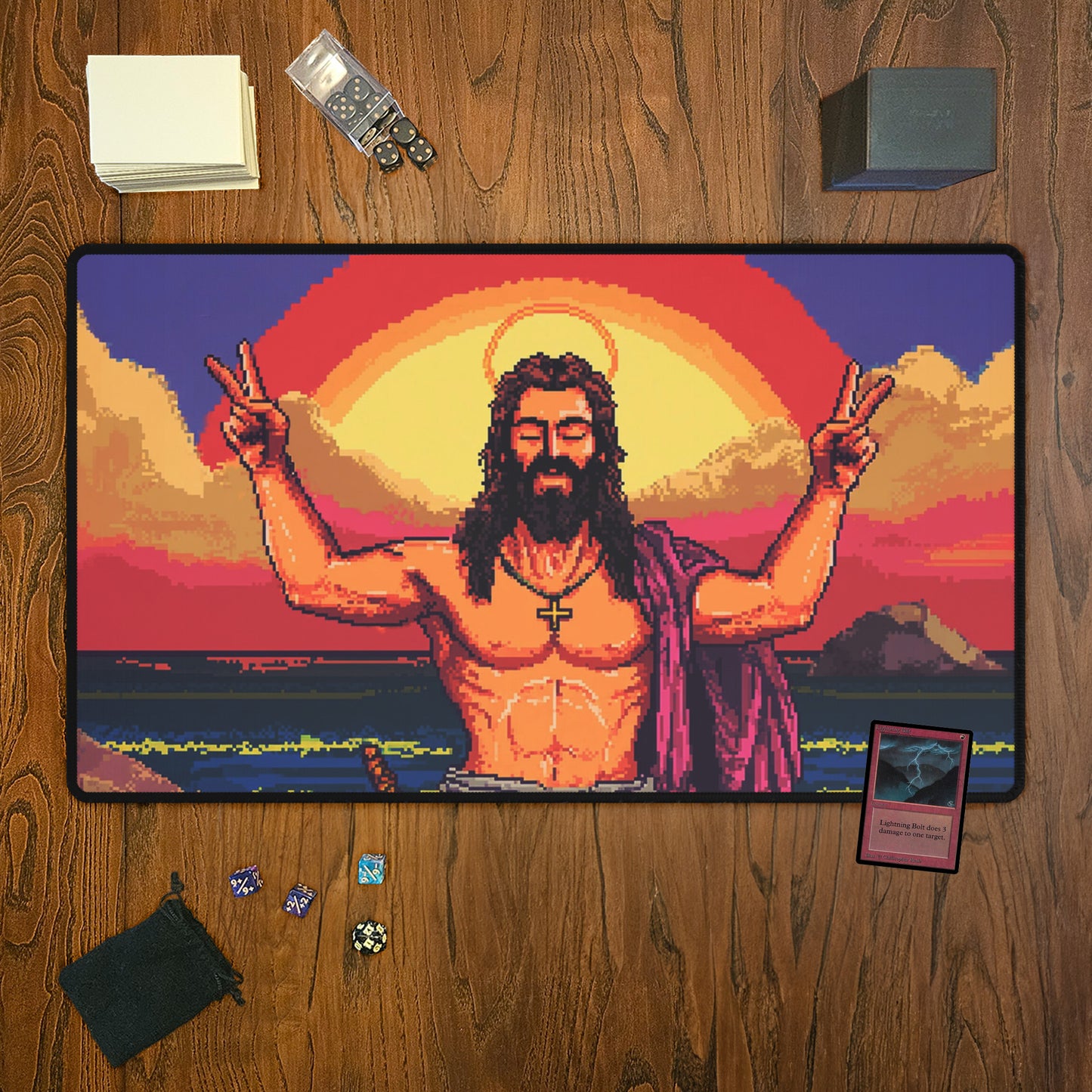 8-bit Jesus - TCG Playmat