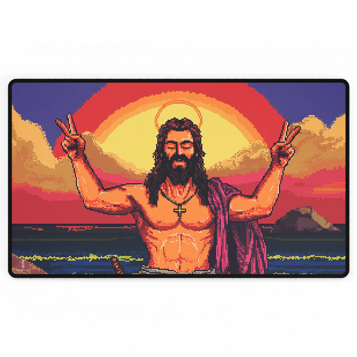 8 bit jesus - TCG Playmat