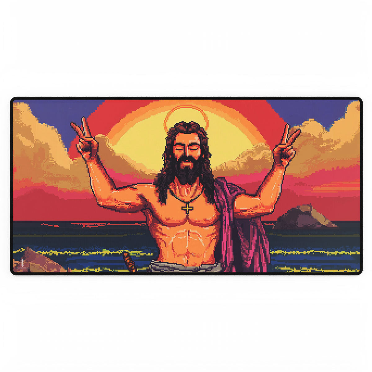 8 bit jesus - TCG Playmat