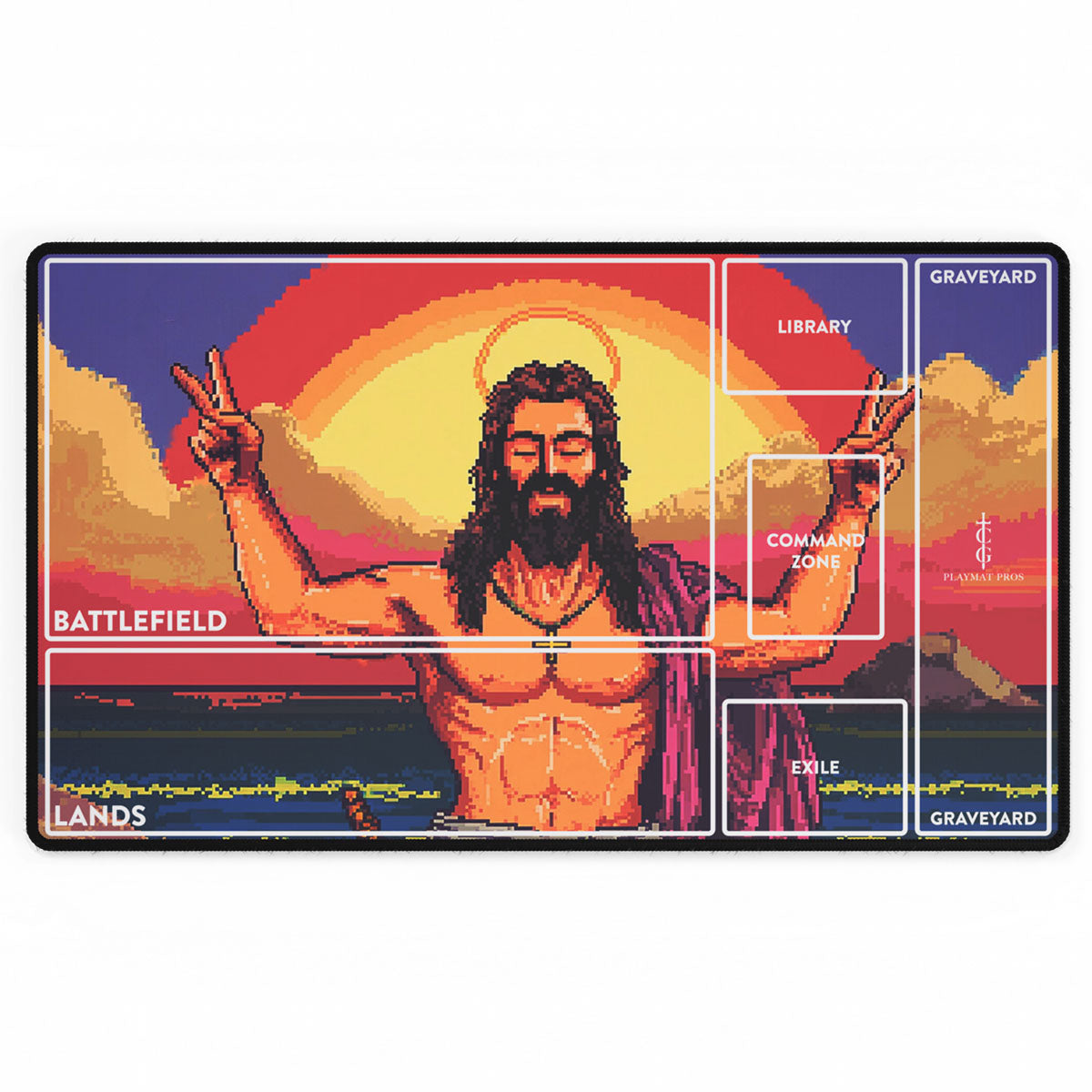 8 bit jesus - TCG Playmat