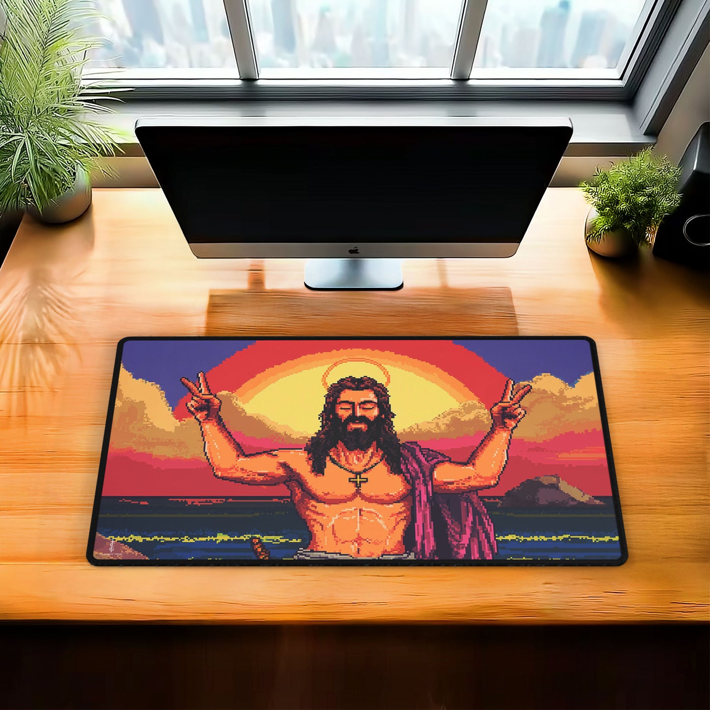 8 bit jesus - TCG Playmat