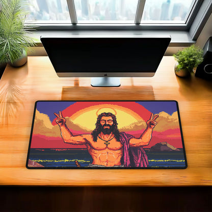 8 bit jesus - TCG Playmat